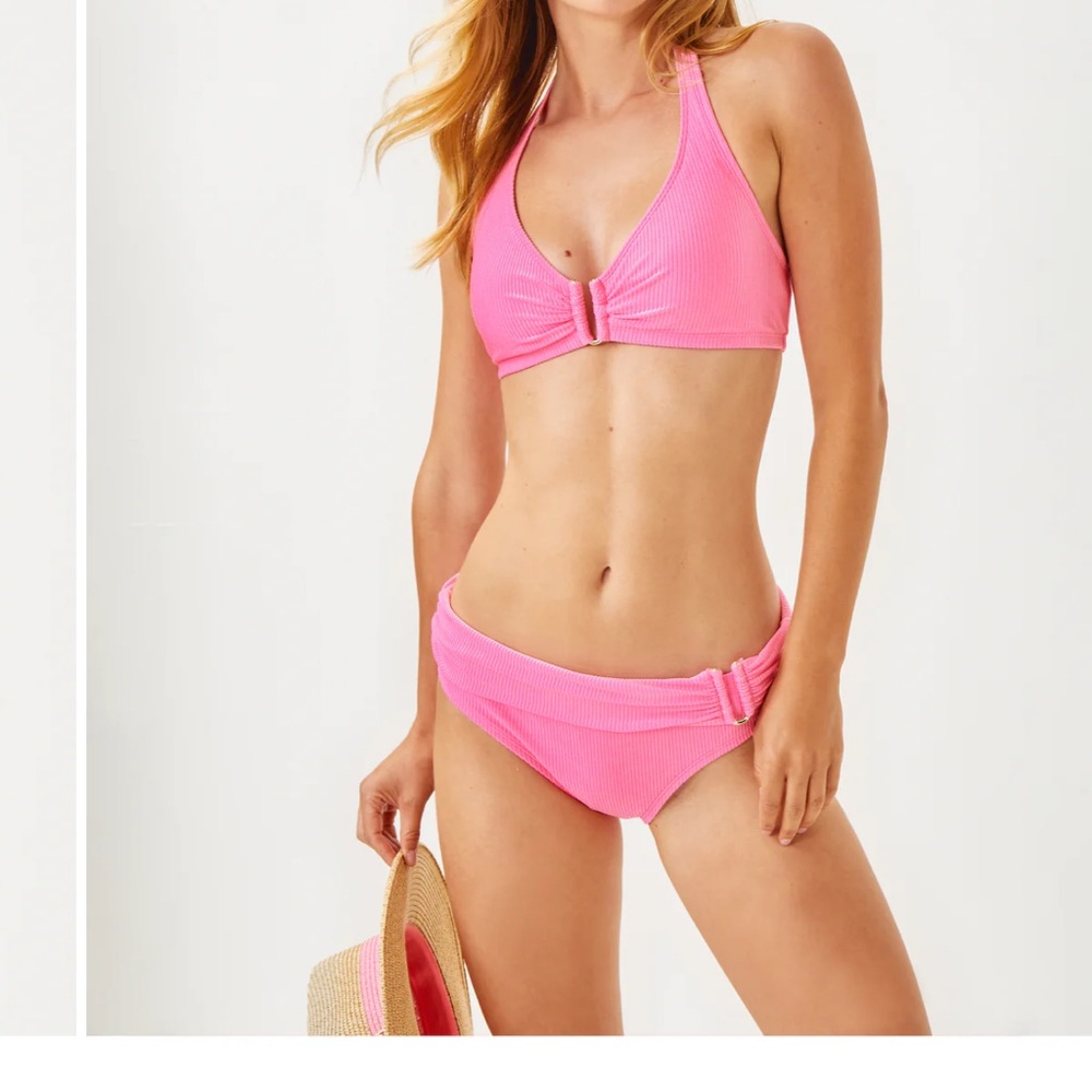 Lilly Pulitzer Louie Bikini Top & Kashin Bikini Bottom in ROUSSEAU PINK Size 8.